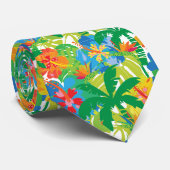 Cravate Cou vert feuille tropical (Roulé)