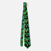 Cravate Cou vert feuille tropical (Dos)