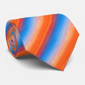 Cravate Couché de soleil bleu orange Ombre (Roulé)