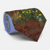 Cravate Coucher de soleil des Fleurs sauvages du désert (Roulé)