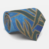 Cravate Coucher de soleil paysage et roseaux art abstrait (Roulé)