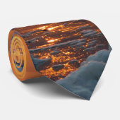 Cravate Coucher de soleil sur l'océan (Roulé)