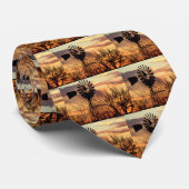 Cravate Coucher du soleil de moulin à vent du Texas (Roulé)