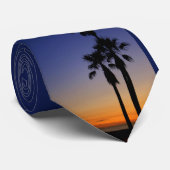 Cravate Coucher du soleil de palmier (Roulé)