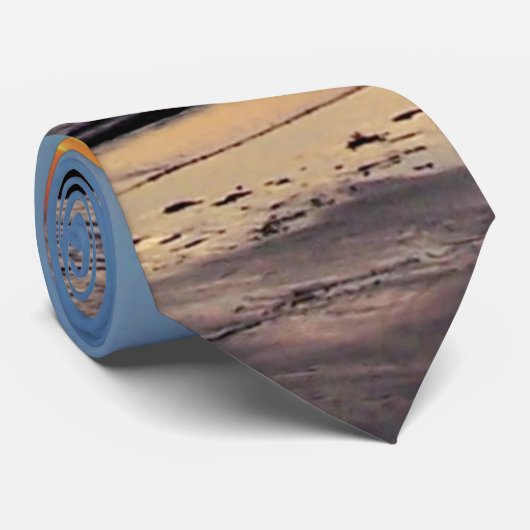Cravate Coucher du soleil de plage (Roulé)