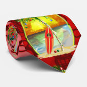 Cravate Coucher du soleil de plage de Noël (Roulé)