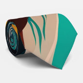 Cravate Couleur abstrait vert mélangé texture (Roulé)