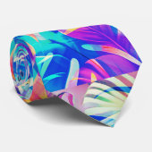 Cravate Couleur Abstraite florale moderne Pastel (Roulé)