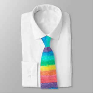 Cravate Couleur arc-en-ciel Aquarelles Motifs