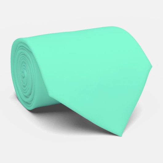 Cravate Couleur Bleu Aigue-Marine Uni (Roulé)