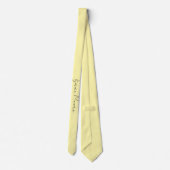Cravate Couleur Crème Élégant Nom de Calligraphie Simple (Dos)
