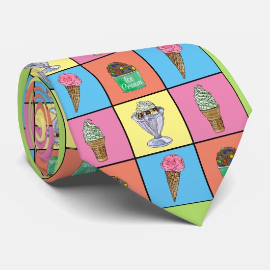 Cravate couleur crème glacée (Roulé)