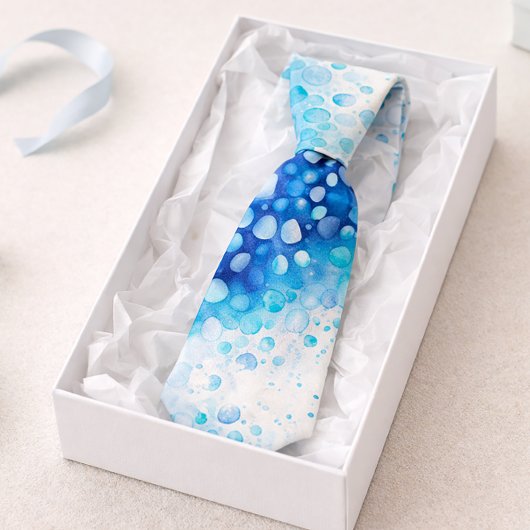 Cravate Couleur d'eau bleue