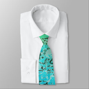 Cravate Couleur d'eau moderne en bleu gris gris vert nouve