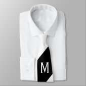 Cravate Couleur et bannière uniquement - noir blanc + mono (Attaché)