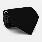 Cravate Couleur et bouton seulement - noir blanc + monogra (Roulé)