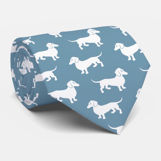 Cravate Couleur faite sur commande de teckels de Noël (Roulé)