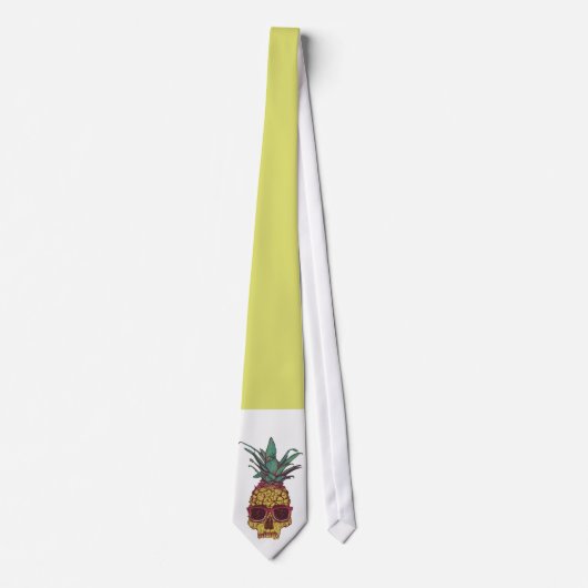 Cravate Couleur faite sur commande punk d'ananas génial (Devant)