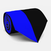 Cravate Couleur fendue noire et de bleu (Roulé)