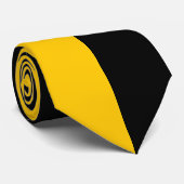 Cravate Couleur fractionnée Noir & Or (Roulé)