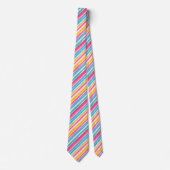 Cravate Couleur Motif de bande heureuse (Devant)