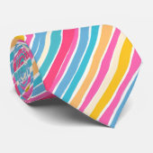 Cravate Couleur Motif de bande heureuse (Roulé)