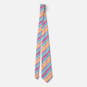 Cravate Couleur Motif de bande heureuse (Dos)