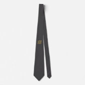 Cravate Couleur Or Gris Monogramme Professionnel (Devant)