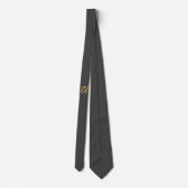 Cravate Couleur Or Gris Monogramme Professionnel (Dos)