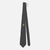 Cravate Couleur Or Gris Monogramme Professionnel (Devant)