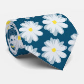 Cravate couleur personnalisée avec motif de fleur  (Roulé)