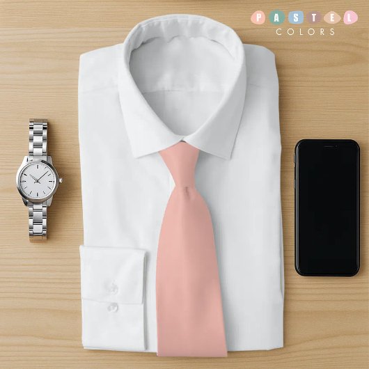 Cravate Couleur rose Saumon orange pastel clair uni
