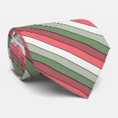 Cravate Couleur Rouge Blanc Vert Noël Sur Papier Texté (Roulé)