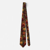 Cravate Couleur rouille Vintage impression florale (Devant)