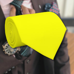 Cravate Couleur solide citron néon   Classique