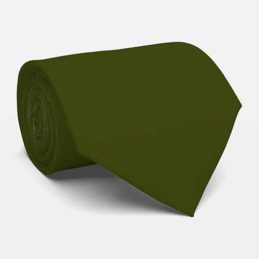 Cravate Couleur solide vert olive foncé (Roulé)