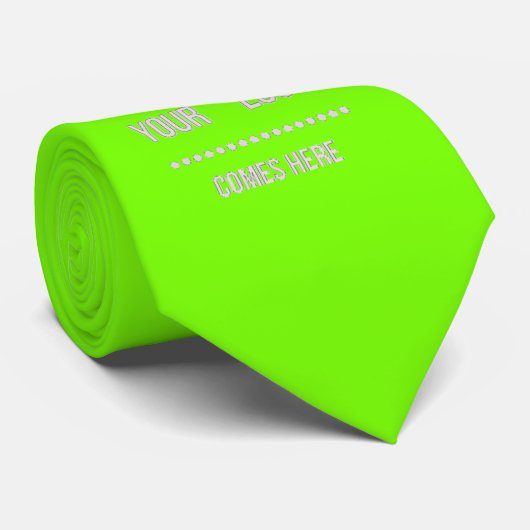 Cravate couleur solide verte fluorescente - ajouter un log (Roulé)