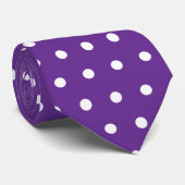 Cravate Couleur Violet Royal avec des Points Classiques (Roulé)