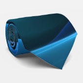 Cravate Couleurs bleu spirale 3D Art Abstrait fractal mode (Roulé)