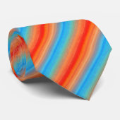 Cravate Couleurs chaudes Bleu orange (Roulé)