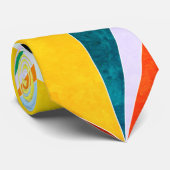 Cravate Couleurs chaudes Cool formes géométriques angulair (Roulé)