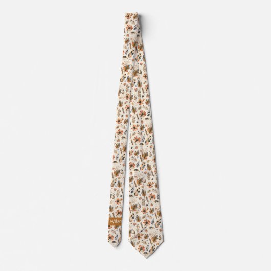Cravate Couleurs d'automne Botanique d'inspiration boho (Dos)