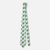 Cravate Couleurs de paon Vert bleu turquoise Mi-siècle (Devant)