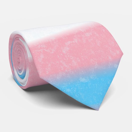 Cravate Couleurs du drapeau de la fierté transgenre à bord (Roulé)