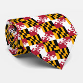 Cravate Couleurs du drapeau de l'État du Maryland (Roulé)