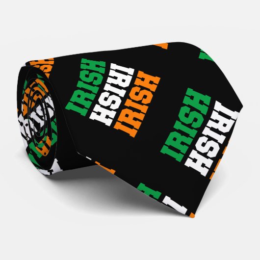Cravate Couleurs du drapeau irlandais pour St patrick (Roulé)
