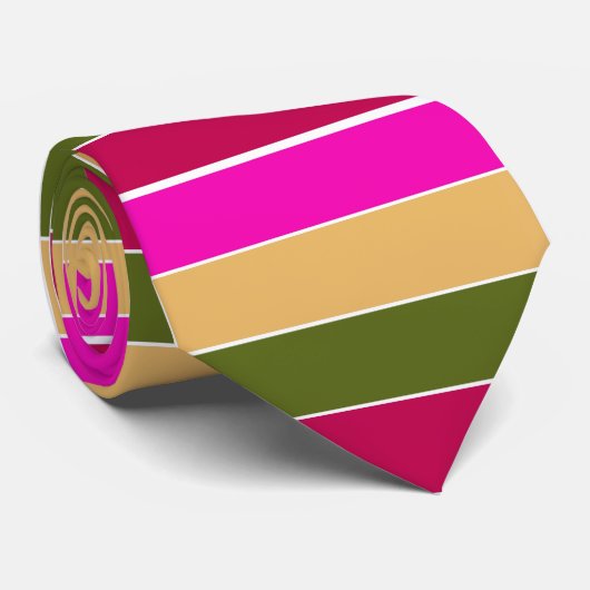 Cravate Couleurs d'une rayure rose-chaud (Roulé)