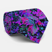 Cravate Couleurs néon psychédéliques Paisley (Roulé)