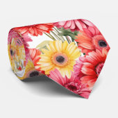 Cravate Couleurs printanières Gerbera Daisies (Roulé)