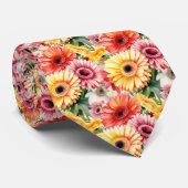 Cravate Couleurs printanières Gerbera Daisies (Roulé)